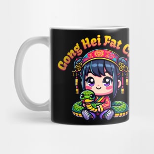 Cartoon Chinese New Year Snake and Girl Mug